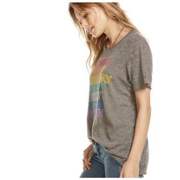 Chaser Days of the Week Sunday Brunch Gray Short Sleeve Burnout Tee - Picture 2 of 9